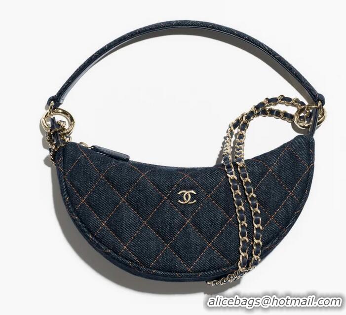 Top Quality Chanel Denim Clutch With Chain AP5094 Dark Blue/Orange Gold Metal 2026