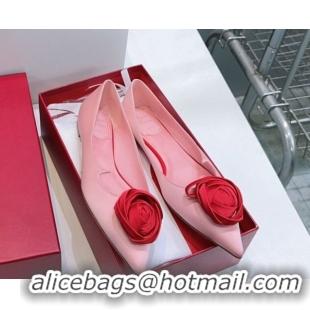 Good Quality Roger Vivier Rose Ballerinas Flat in Satin 0225008 Pink 2026
