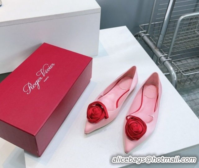 Good Quality Roger Vivier Rose Ballerinas Flat in Satin 0225008 Pink 2026