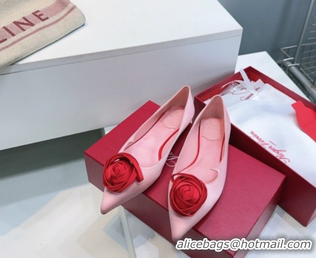 Good Quality Roger Vivier Rose Ballerinas Flat in Satin 0225008 Pink 2026
