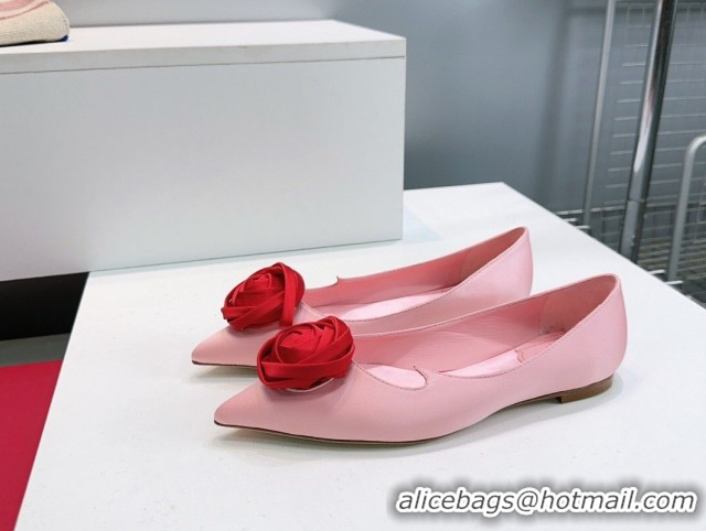 Good Quality Roger Vivier Rose Ballerinas Flat in Satin 0225008 Pink 2026