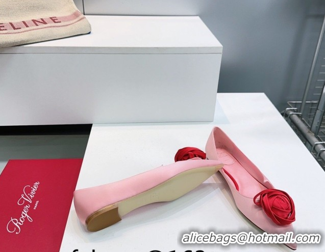 Good Quality Roger Vivier Rose Ballerinas Flat in Satin 0225008 Pink 2026