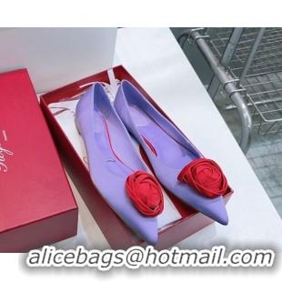 Grade Quality Roger Vivier Rose Ballerinas Flat in Satin 0225008 Purple 2026