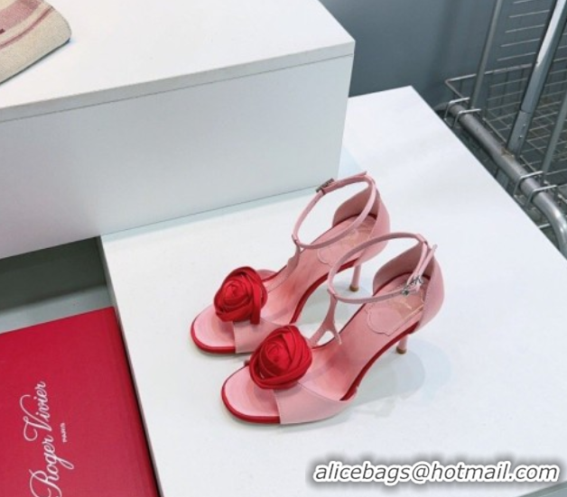 Unique Style Roger Vivier Rose Heel Sandals 10cm in Satin 0225015 Pink 2026