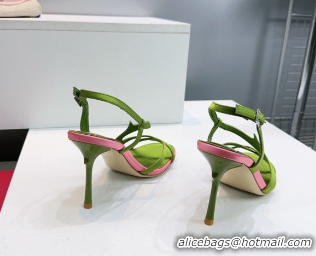 Unique Style Roger Vivier Rose Heel Sandals 10cm in Satin 0225020 Green 2026