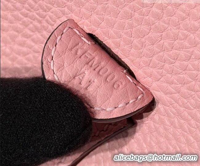 Shop Grade Hermes Evelyne Poche Ⅲ Bag 23cm in Clemence TC cow leather H4013 Milk Shake Pink 2026 (Half Handmade)