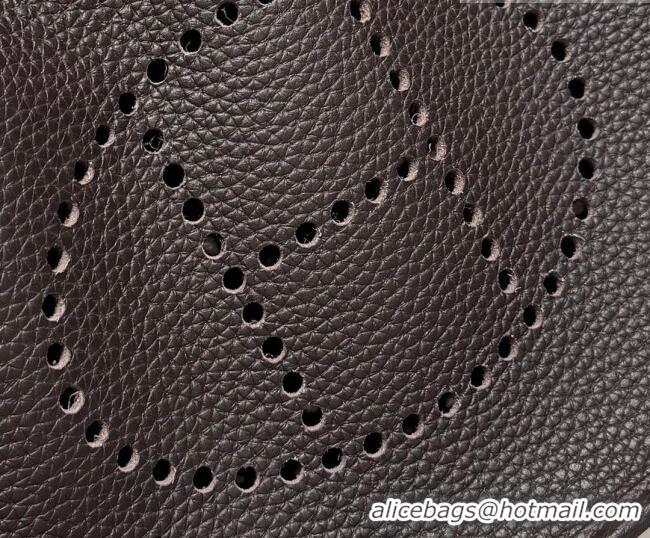 Promotional Hermes Evelyne Poche Ⅲ Bag 23cm in Clemence TC cow leather H4013 Ebene 2026 (Half Handmade)