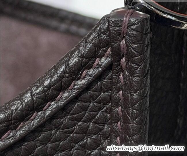Promotional Hermes Evelyne Poche Ⅲ Bag 23cm in Clemence TC cow leather H4013 Ebene 2026 (Half Handmade)
