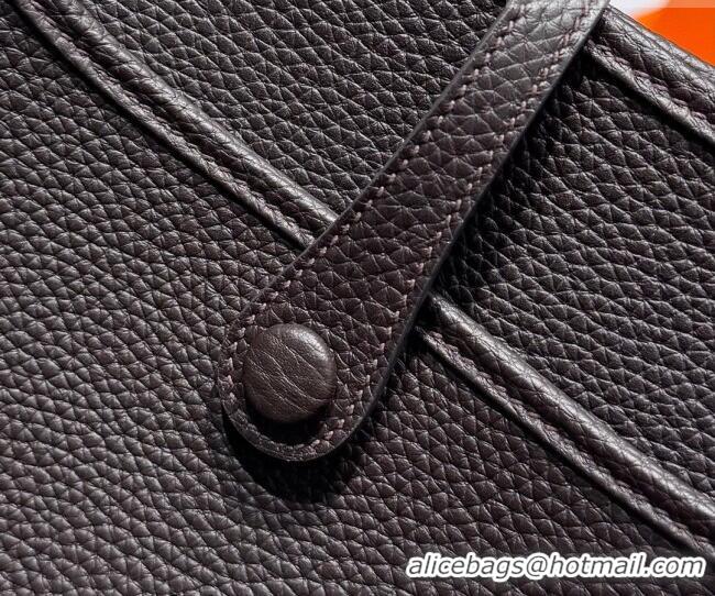 Promotional Hermes Evelyne Poche Ⅲ Bag 23cm in Clemence TC cow leather H4013 Ebene 2026 (Half Handmade)