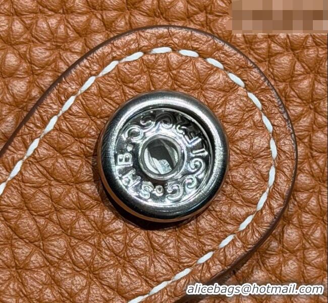 Free Shipping Hermes Evelyne Poche Ⅲ Bag 23cm in Clemence TC Cow Leather H4013 Brown 2026 (Half Handmade)