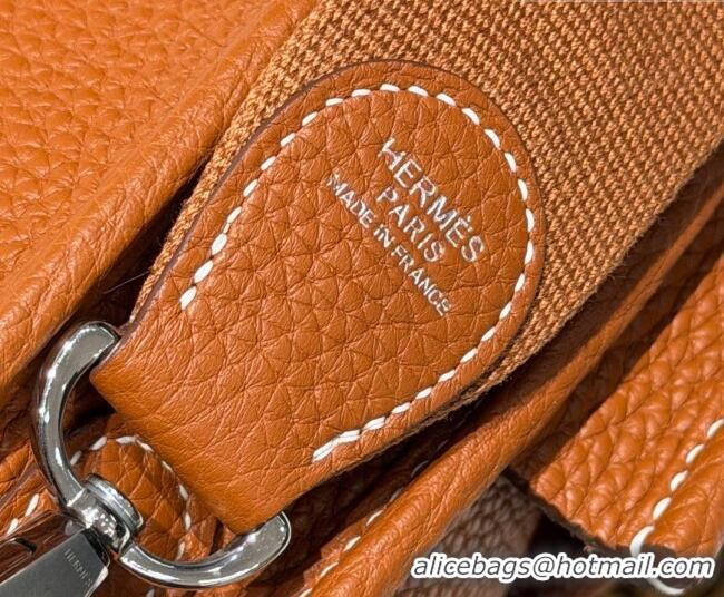 Free Shipping Hermes Evelyne Poche Ⅲ Bag 23cm in Clemence TC Cow Leather H4013 Brown 2026 (Half Handmade)
