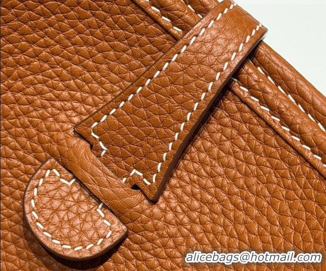Free Shipping Hermes Evelyne Poche Ⅲ Bag 23cm in Clemence TC Cow Leather H4013 Brown 2026 (Half Handmade)