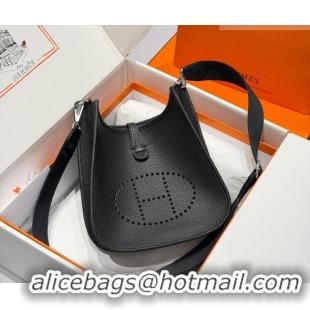 Well Crafted Hermes Evelyne Poche Ⅲ Bag 23cm in Clemence TC Cow Leather H4013 Black 2026 (Half Handmade)