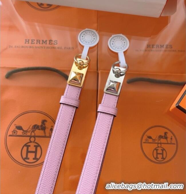 Grade Design Hermes Rivale Belt 1.8cm with Two Medor Studs and Ring Buckle in Epsom Leather 8196 Purple 2025