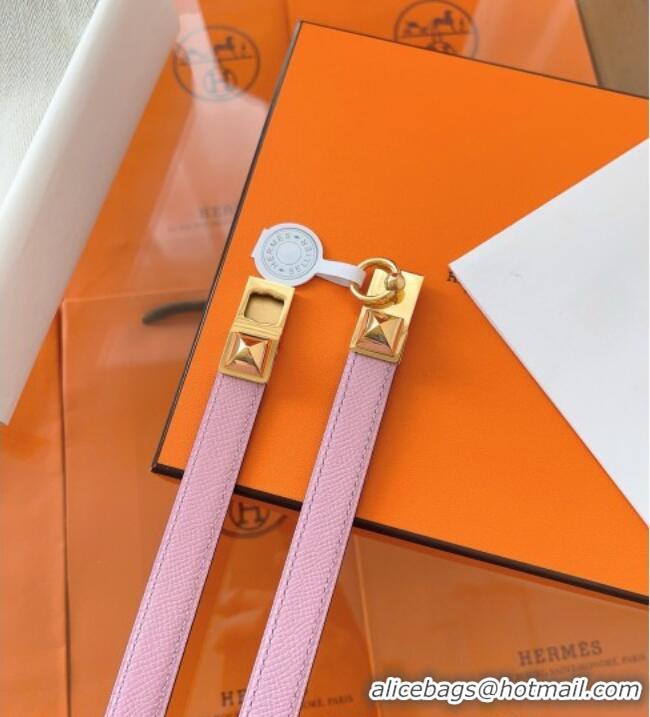 Grade Design Hermes Rivale Belt 1.8cm with Two Medor Studs and Ring Buckle in Epsom Leather 8196 Purple 2025