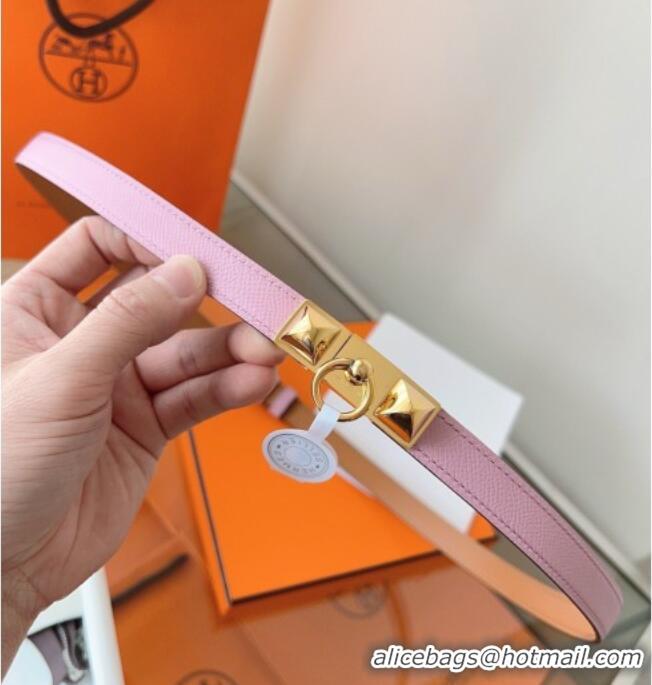 Grade Design Hermes Rivale Belt 1.8cm with Two Medor Studs and Ring Buckle in Epsom Leather 8196 Purple 2025