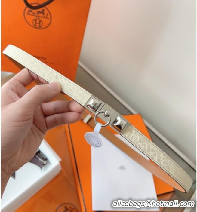 New Fashion Hermes Rivale Belt 1.8cm with Two Medor Studs and Ring Buckle in Epsom Leather 8196 Light Beige 2025