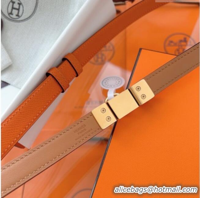 Promotional Hermes Rivale Belt 1.8cm with Two Medor Studs and Ring Buckle in Epsom Leather 8196 Orange 2025