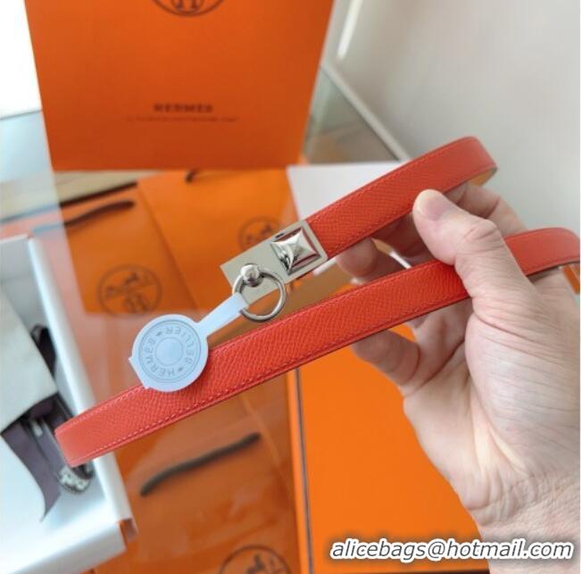 Luxury Cheap Hermes Rivale Belt 1.8cm with Two Medor Studs and Ring Buckle in Epsom Leather 8196 Red 2025