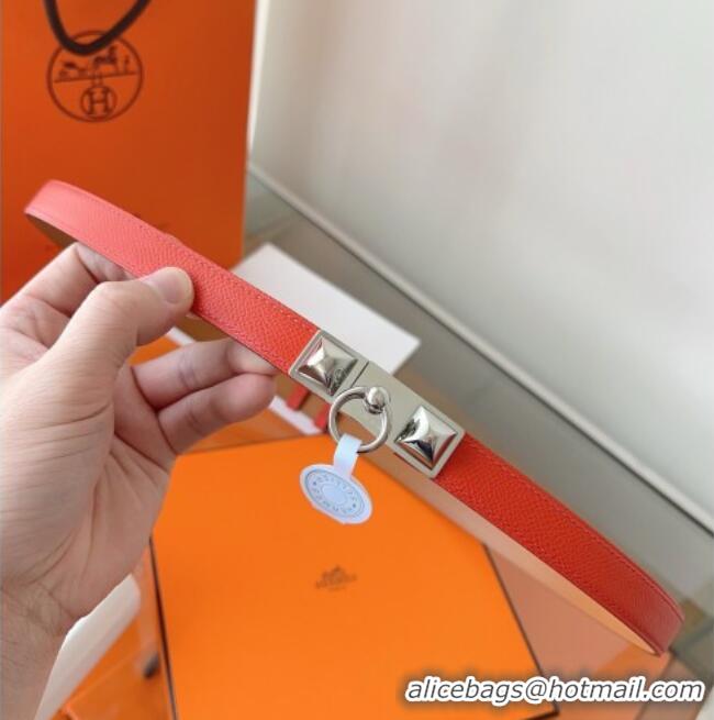 Luxury Cheap Hermes Rivale Belt 1.8cm with Two Medor Studs and Ring Buckle in Epsom Leather 8196 Red 2025