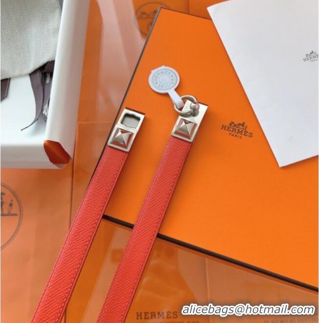 Luxury Cheap Hermes Rivale Belt 1.8cm with Two Medor Studs and Ring Buckle in Epsom Leather 8196 Red 2025