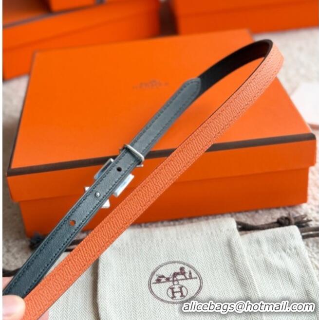 Popular Style Hermes Women's Fibbia da Cintura 1925 Reversible Leather Belt 1.3cm 0617 Orange/White 2025