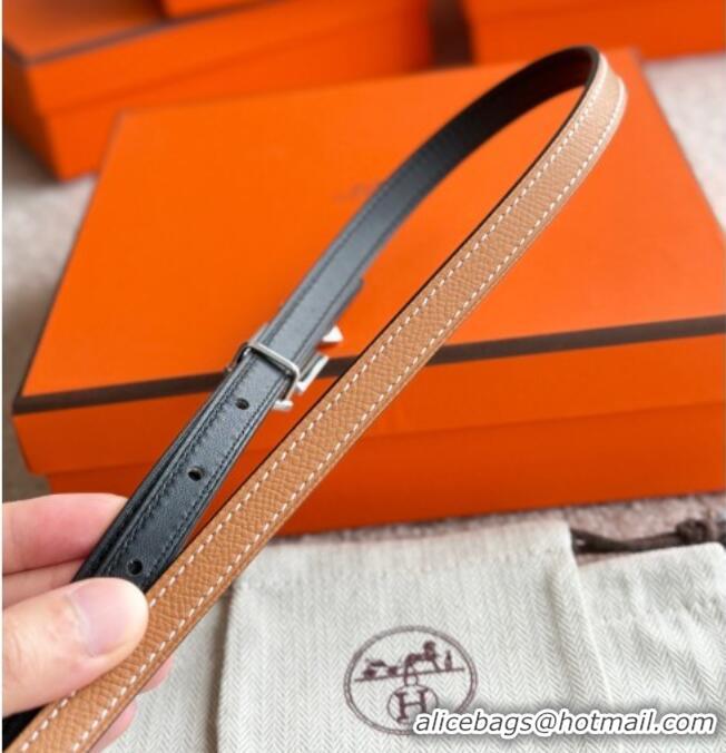 Discount Hermes Women's Fibbia da Cintura 1925 Reversible Leather Belt 1.3cm 0617 Brown/White 2025