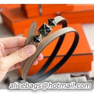 Buy Discount Hermes Women's Fibbia da Cintura 1925 Reversible Leather Belt 1.3cm 0617 Grey/Black 2025