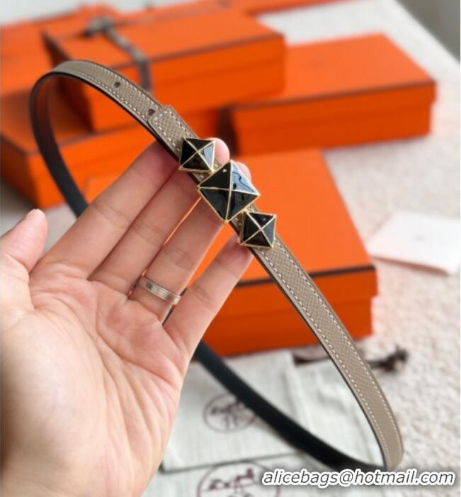 Buy Discount Hermes Women's Fibbia da Cintura 1925 Reversible Leather Belt 1.3cm 0617 Grey/Black 2025