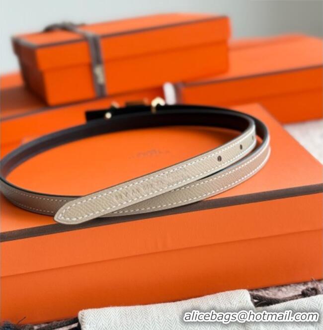 Buy Discount Hermes Women's Fibbia da Cintura 1925 Reversible Leather Belt 1.3cm 0617 Grey/Black 2025