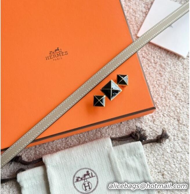 Buy Discount Hermes Women's Fibbia da Cintura 1925 Reversible Leather Belt 1.3cm 0617 Grey/Black 2025