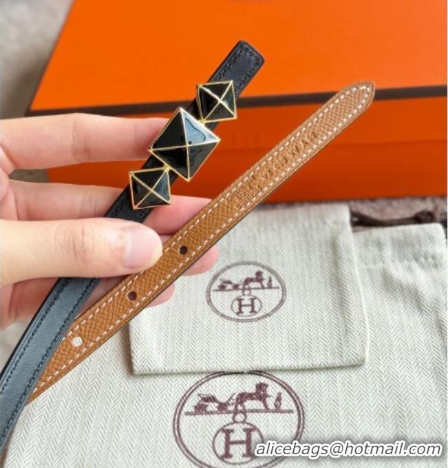 Good Looking Hermes Women's Fibbia da Cintura 1925 Reversible Leather Belt 1.3cm 0617 Brown/Black 2025