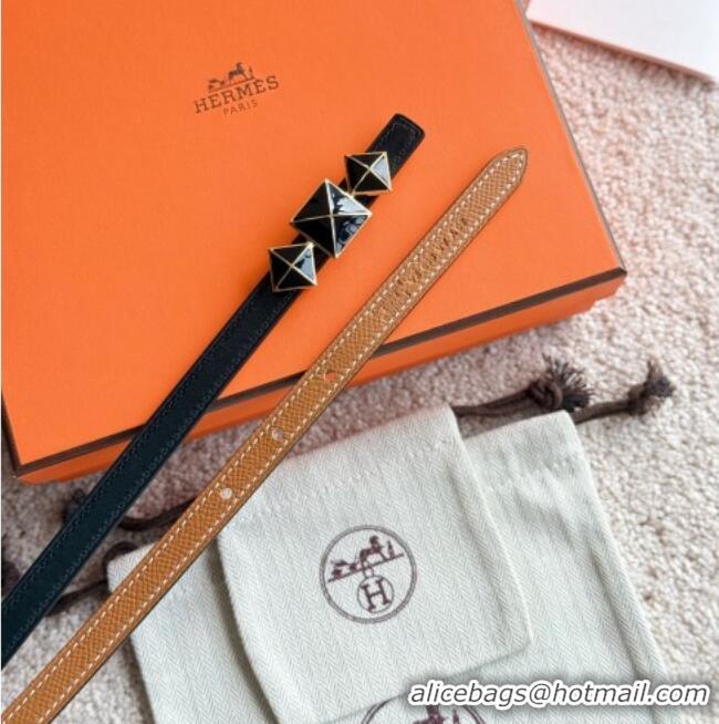 Good Looking Hermes Women's Fibbia da Cintura 1925 Reversible Leather Belt 1.3cm 0617 Brown/Black 2025