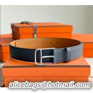 Super Quality Hermes Ceinture Romain Belt 3.5cm in Grianed Leather 0617 Navy Blue 2025