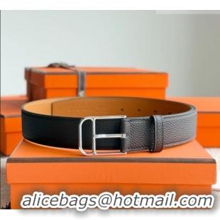 New Design Hermes Ceinture Romain Belt 3.5cm in Grained Leather 0617 Chocolate 2025