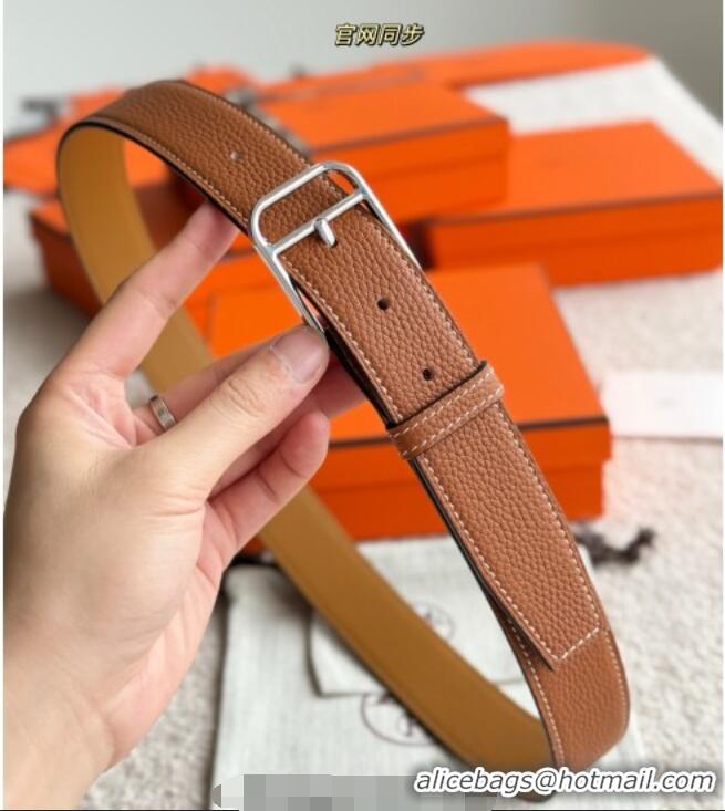 Super Quality Hermes Ceinture Romain Belt 3.5cm in Grained Leather 0617 Brown 2025