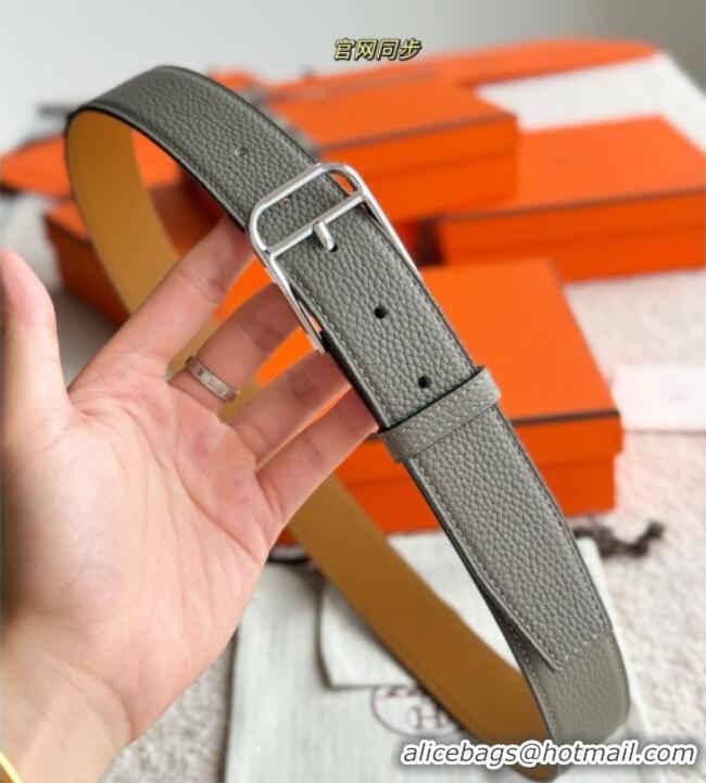 Good Looking Hermes Ceinture Romain Belt 3.5cm in Grained Leather 0617 Cloud Grey 2025