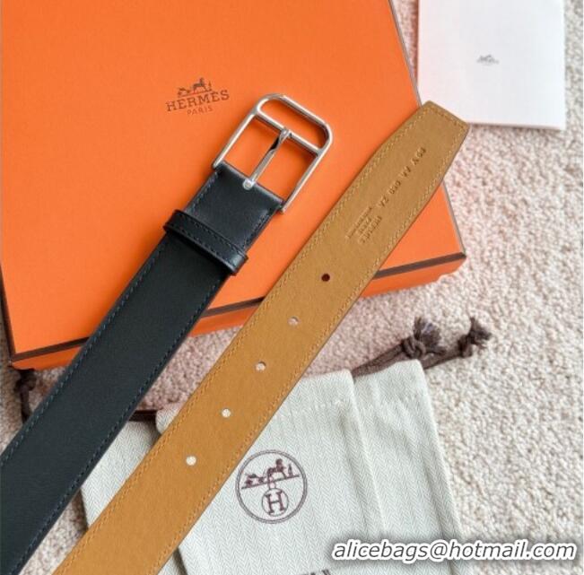 Luxury Discount Hermes Ceinture Romain Belt 3.5cm in Box Leather 0617 Black 2025
