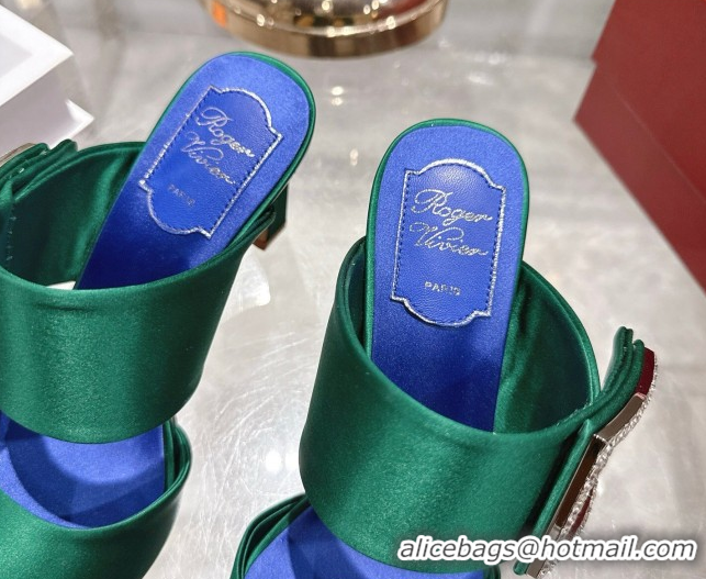 Stylish Roger Vivier Trompette Heel Slides Sandal 8.5cm in Satin 0225028 Green 2026