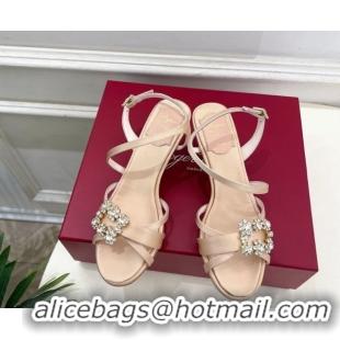Sophisticated Roger Vivier Efflorescence Heel Sandals 6.5cm in Satin 0225029 Nude 2026