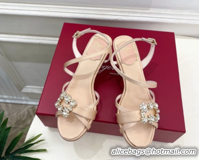 Sophisticated Roger Vivier Efflorescence Heel Sandals 6.5cm in Satin 0225029 Nude 2026