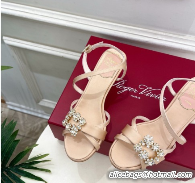 Sophisticated Roger Vivier Efflorescence Heel Sandals 6.5cm in Satin 0225029 Nude 2026