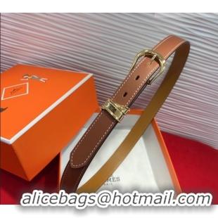 Trendy Design Hermes Ecuyere Leather Belt 2.4cm 0617 Brown/Gold 2025