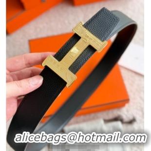 Buy Fashionable Hermes Men's Constance Touareg Reversible Leather Belt 3.8cm 0617 Black 2025