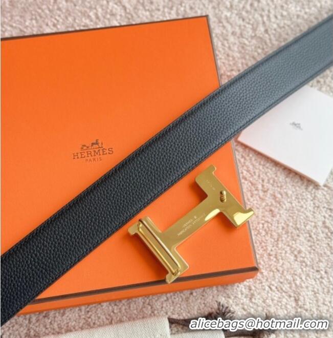 Buy Fashionable Hermes Men's Constance Touareg Reversible Leather Belt 3.8cm 0617 Black 2025