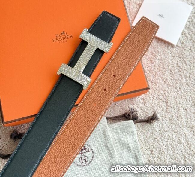 ​Buy Fashionable Hermes Men's Constance Touareg Reversible Leather Belt 3.8cm 0617 Brown 2025