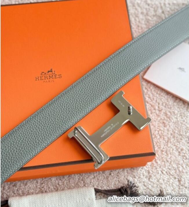 Well Crafted Hermes Men's Constance Touareg Reversible Leather Belt 3.8cm 0617 Grey 2025