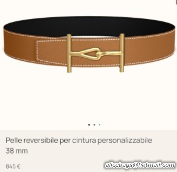 ​Buy Cheap Hermes Pelle Reversibile Belt in Epsom Leather 38MM H071206 Brown/Black/Gold 2025