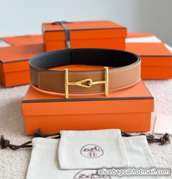 ​Buy Cheap Hermes Pelle Reversibile Belt in Epsom Leather 38MM H071206 Brown/Black/Gold 2025