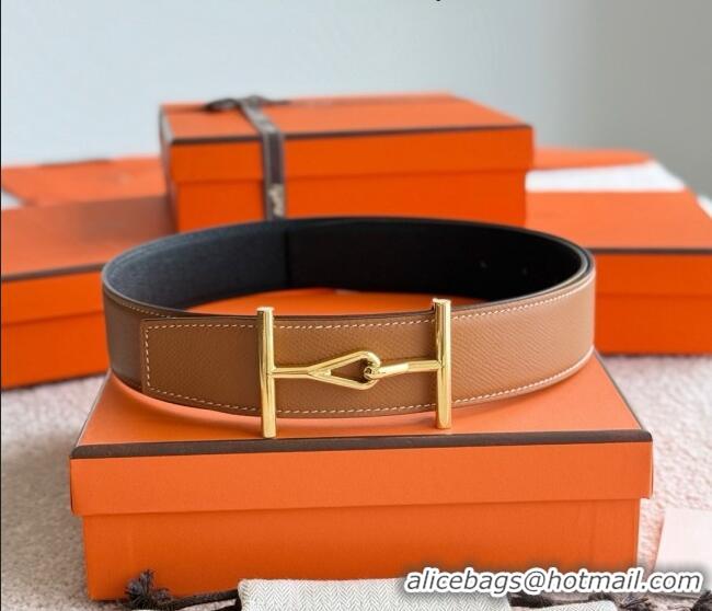 ​Buy Cheap Hermes Pelle Reversibile Belt in Epsom Leather 38MM H071206 Brown/Black/Gold 2025